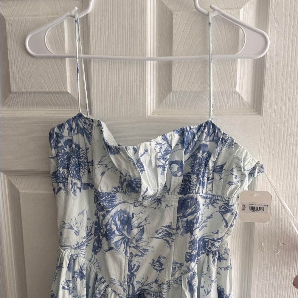 Altar'd State Blue and White Floral Dress